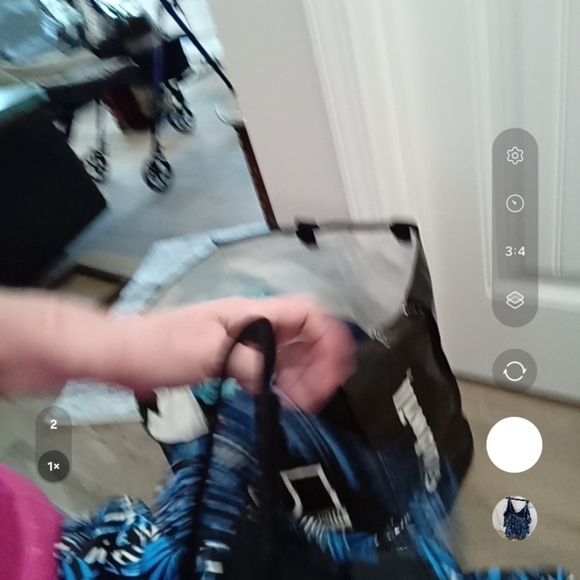 Swimsuits For All Plus Size 20 Blue and Black Tropical Leaf Ruffle Tankini Swim - Picture 5 of 9